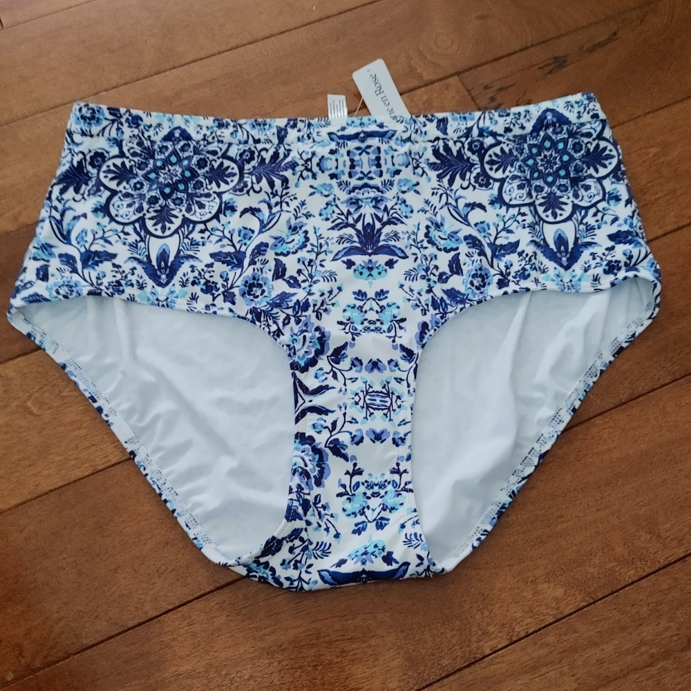NWT La Vie En Rose high waist bikini bottom L